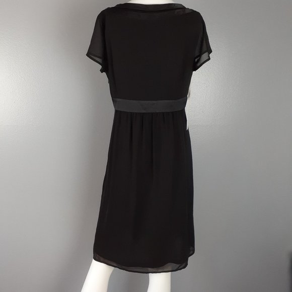 Esprit Collection Shift Dress Women's Size 8 Black Lined Ruched Bodice - Picture 5 of 7